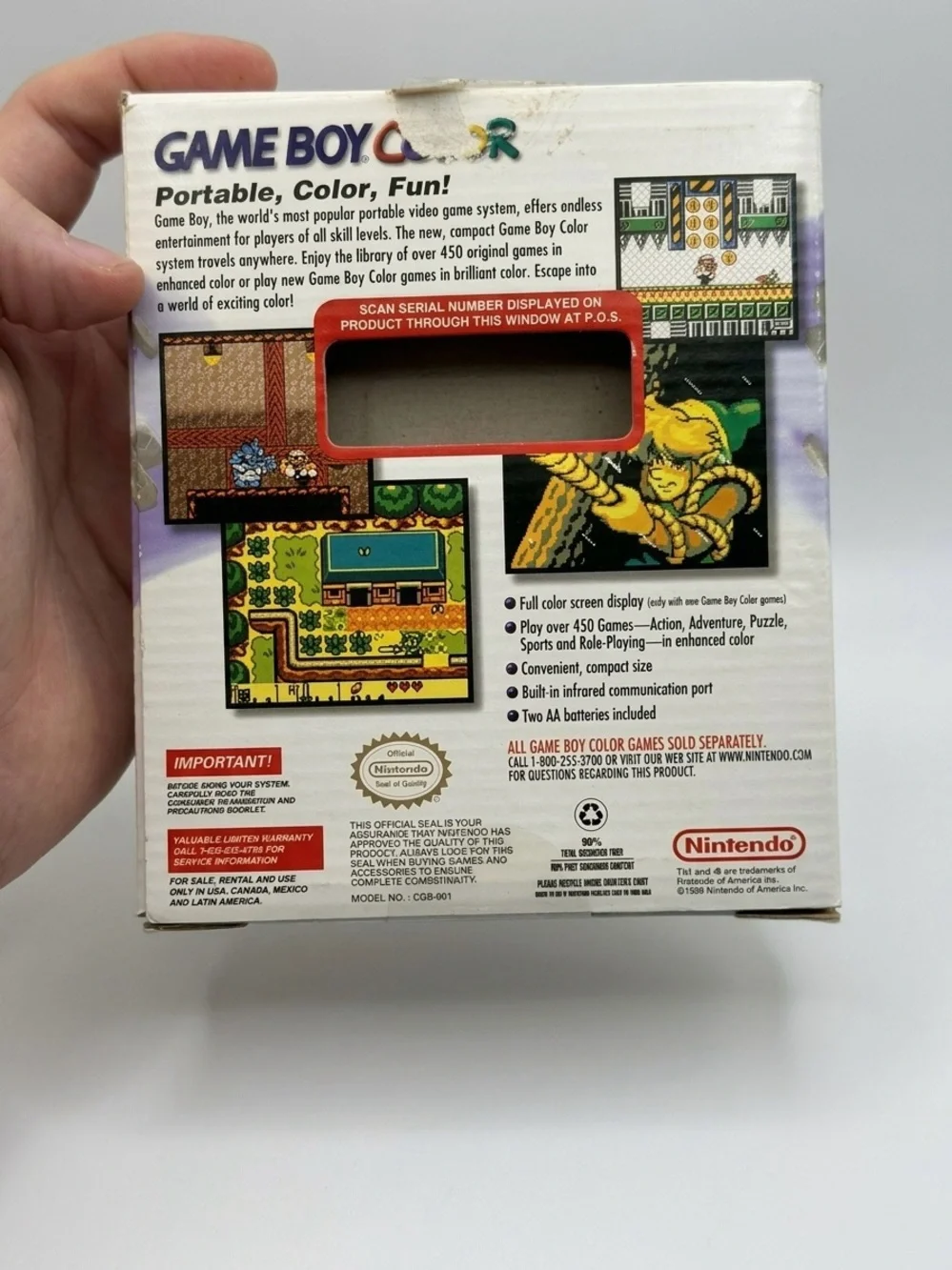VINTAGE 90’s Nintendo Game Boy Color Atomic Purple Complete Box Set Y2K Tech